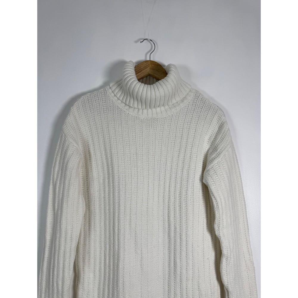 Classic Banana Republic Womens Small Sweater Dress Ivory Ribbed Knit Turtleneck - Picture 7 of 8